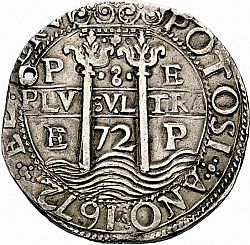 Large Obverse for 8 Reales 1672 coin