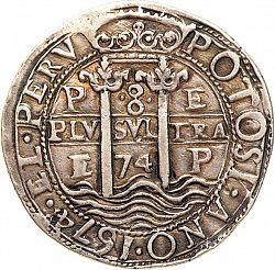 Large Obverse for 8 Reales 1674 coin