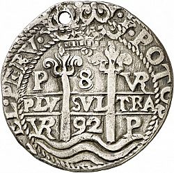 Large Obverse for 8 Reales 1692 coin