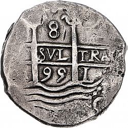 Large Obverse for 8 Reales 1699 coin