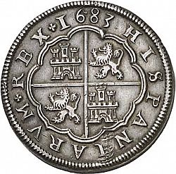 Large Reverse for 8 Reales 1683 coin