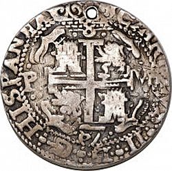 Large Reverse for 8 Reales 1687 coin