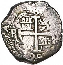 Large Reverse for 8 Reales 1695 coin