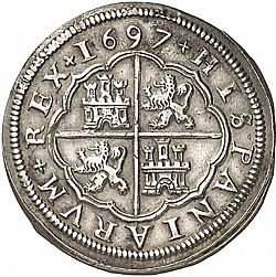Large Reverse for 8 Reales 1697 coin