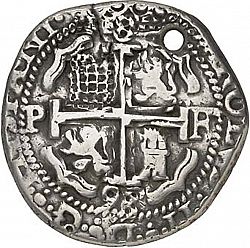 Large Reverse for 8 Reales 1698 coin