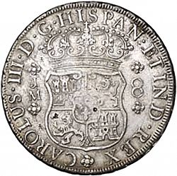 Large Obverse for 8 Reales 1760 coin