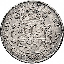 Large Obverse for 8 Reales 1761 coin