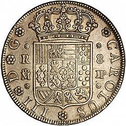Large Obverse for 8 Reales 1762 coin