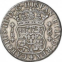 Large Obverse for 8 Reales 1767 coin