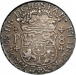 Large Obverse for 8 Reales 1769 coin