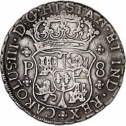 Large Obverse for 8 Reales 1770 coin