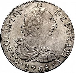 Large Obverse for 8 Reales 1785 coin