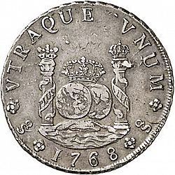 Large Reverse for 8 Reales 1768 coin