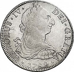 Large Obverse for 8 Reales 1789 coin
