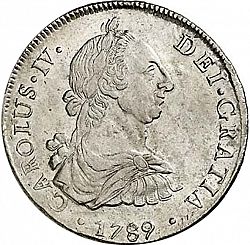 Large Obverse for 8 Reales 1789 coin
