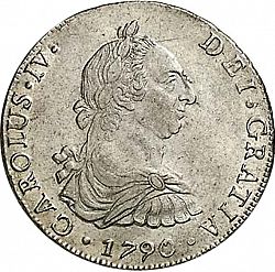 Large Obverse for 8 Reales 1790 coin