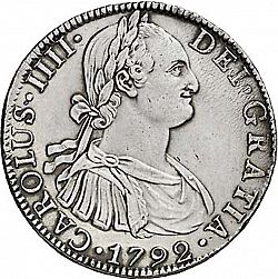 Large Obverse for 8 Reales 1792 coin