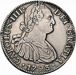 Large Obverse for 8 Reales 1793 coin