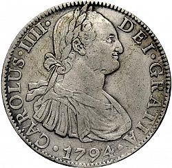 Large Obverse for 8 Reales 1794 coin