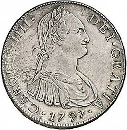 Large Obverse for 8 Reales 1797 coin
