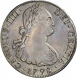 Large Obverse for 8 Reales 1798 coin