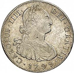 Large Obverse for 8 Reales 1799 coin