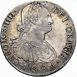 Large Obverse for 8 Reales 1801 coin