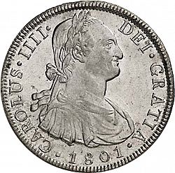 Large Obverse for 8 Reales 1801 coin