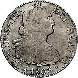 Large Obverse for 8 Reales 1803 coin