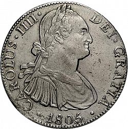 Large Obverse for 8 Reales 1805 coin