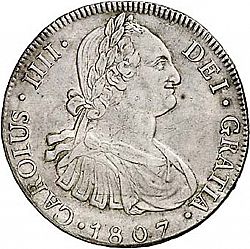Large Obverse for 8 Reales 1807 coin