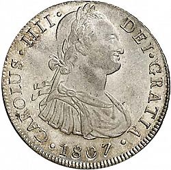 Large Obverse for 8 Reales 1807 coin