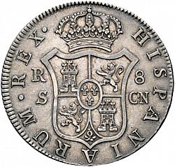 Large Reverse for 8 Reales 1793 coin