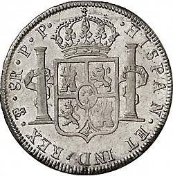 Large Reverse for 8 Reales 1801 coin