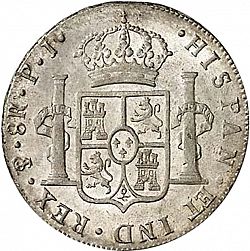 Large Reverse for 8 Reales 1807 coin