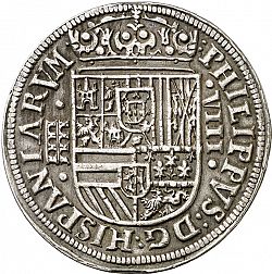 Large Obverse for 8 Reales 1586 coin