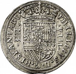 Large Obverse for 8 Reales 1588 coin