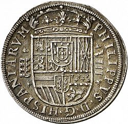 Large Obverse for 8 Reales 1589 coin