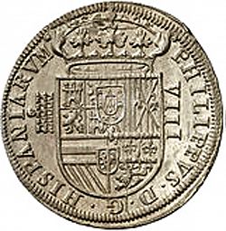 Large Obverse for 8 Reales 1591 coin