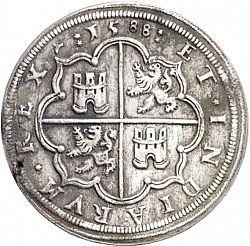 Large Reverse for 8 Reales 1588 coin