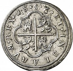 Large Reverse for 8 Reales 1588 coin