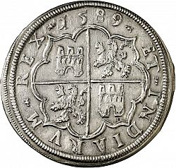 Large Reverse for 8 Reales 1589 coin