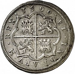 Large Reverse for 8 Reales 1590 coin