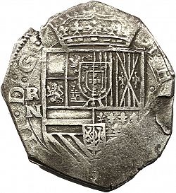 Large Obverse for 8 Reales 1622 coin