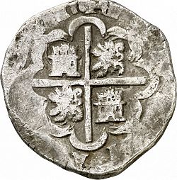Large Reverse for 8 Reales 1624 coin