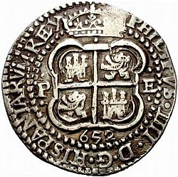 Large Reverse for 8 Reales 1652 coin