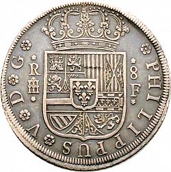 Large Obverse for 8 Reales 1728 coin