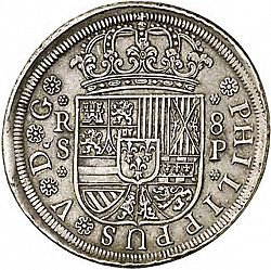 Large Obverse for 8 Reales 1729 coin