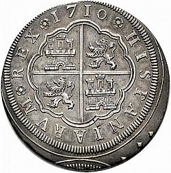 Large Reverse for 8 Reales 1710 coin