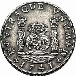 Large Reverse for 8 Reales 1741 coin
